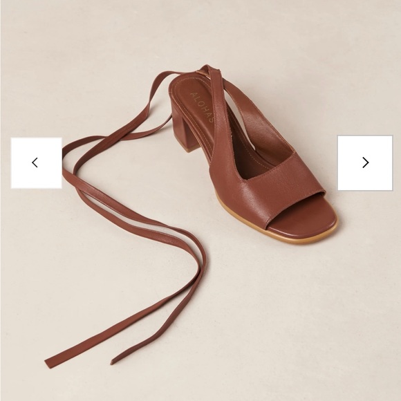 SOLD ALOHAS Block Heel Leather Sandals - Lille Dark Tan - Women’s Size EU39/US8 - Picture 6 of 13